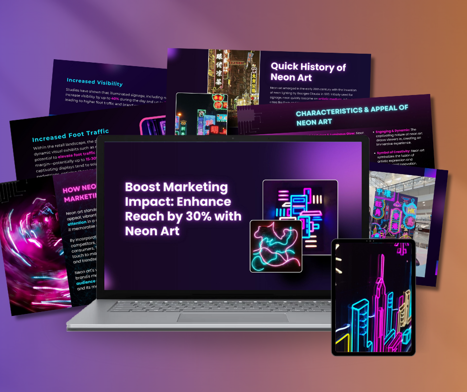 "Boost Marketing Impact: Enhance Reach by 30% with Neon Art" Digital Booklet