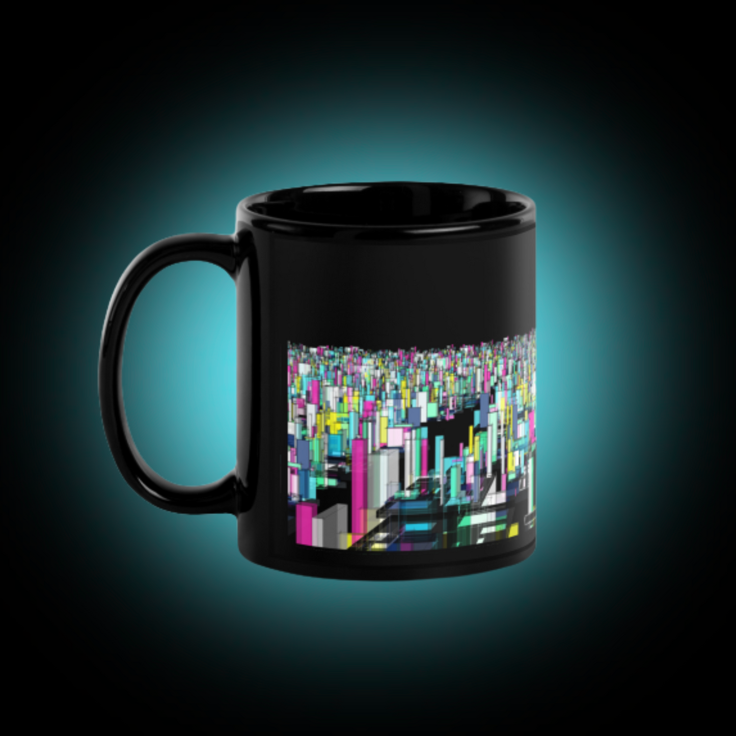 Urban City Black Glossy Mug