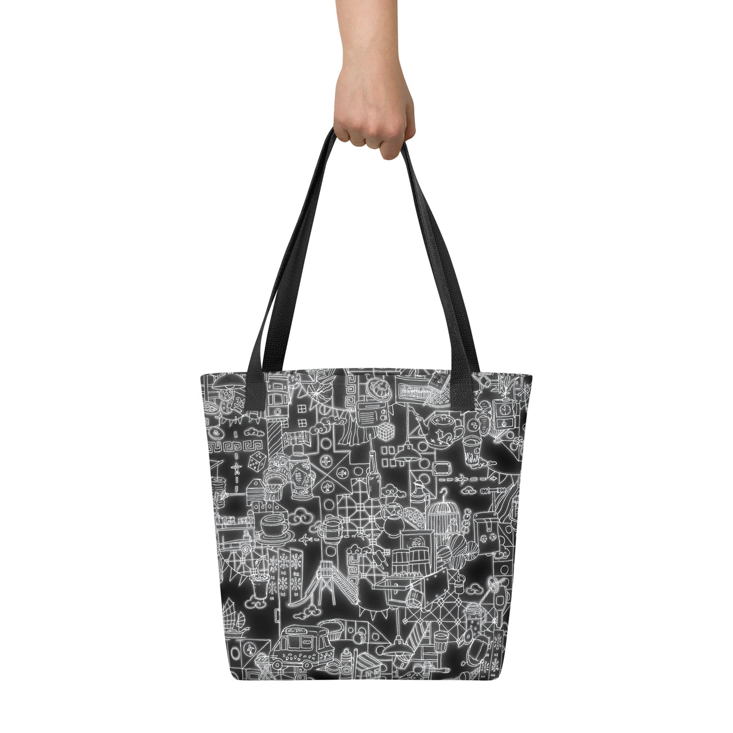 Neon Hong Kong (B&W Edition) Tote bag