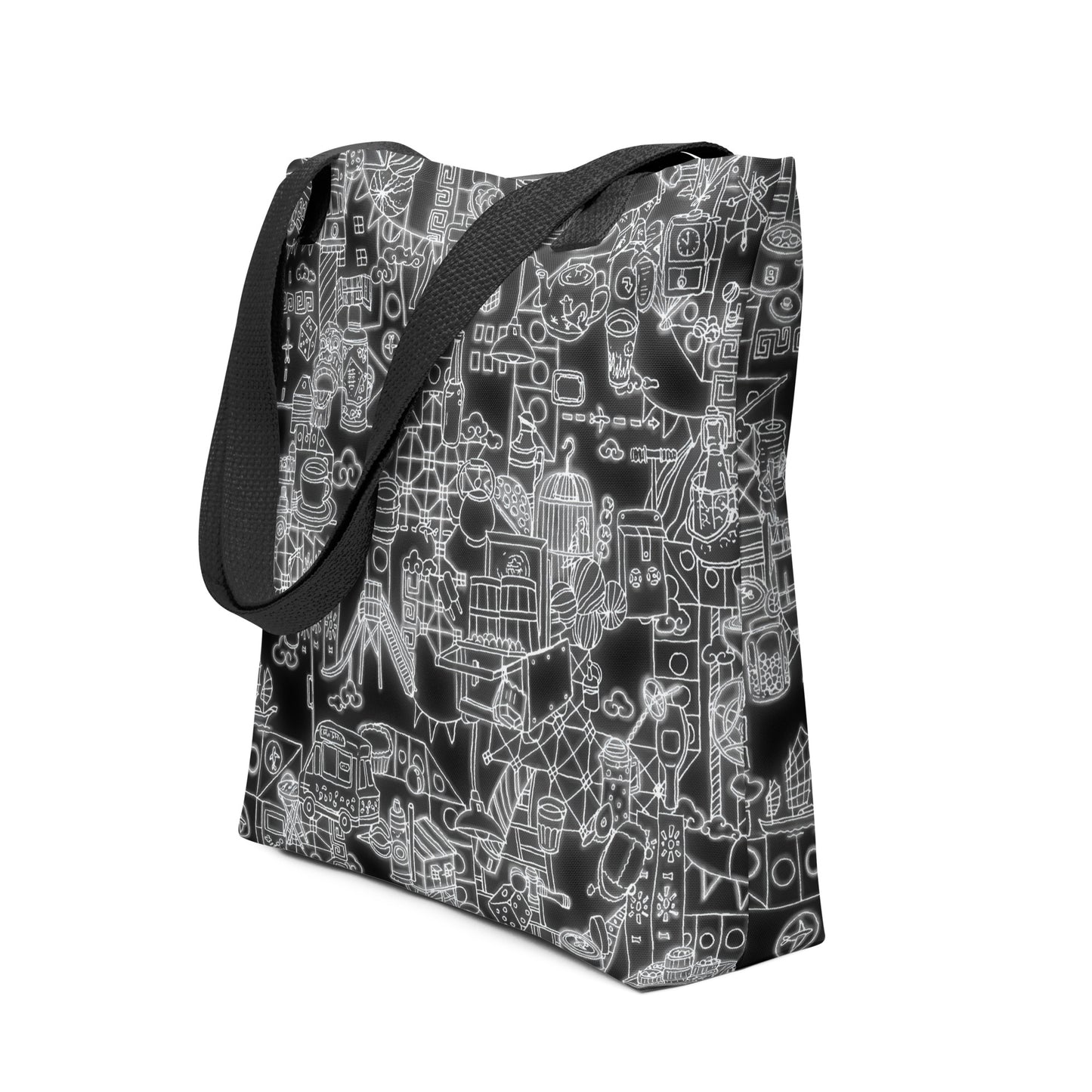 Neon Hong Kong (B&W Edition) Tote bag