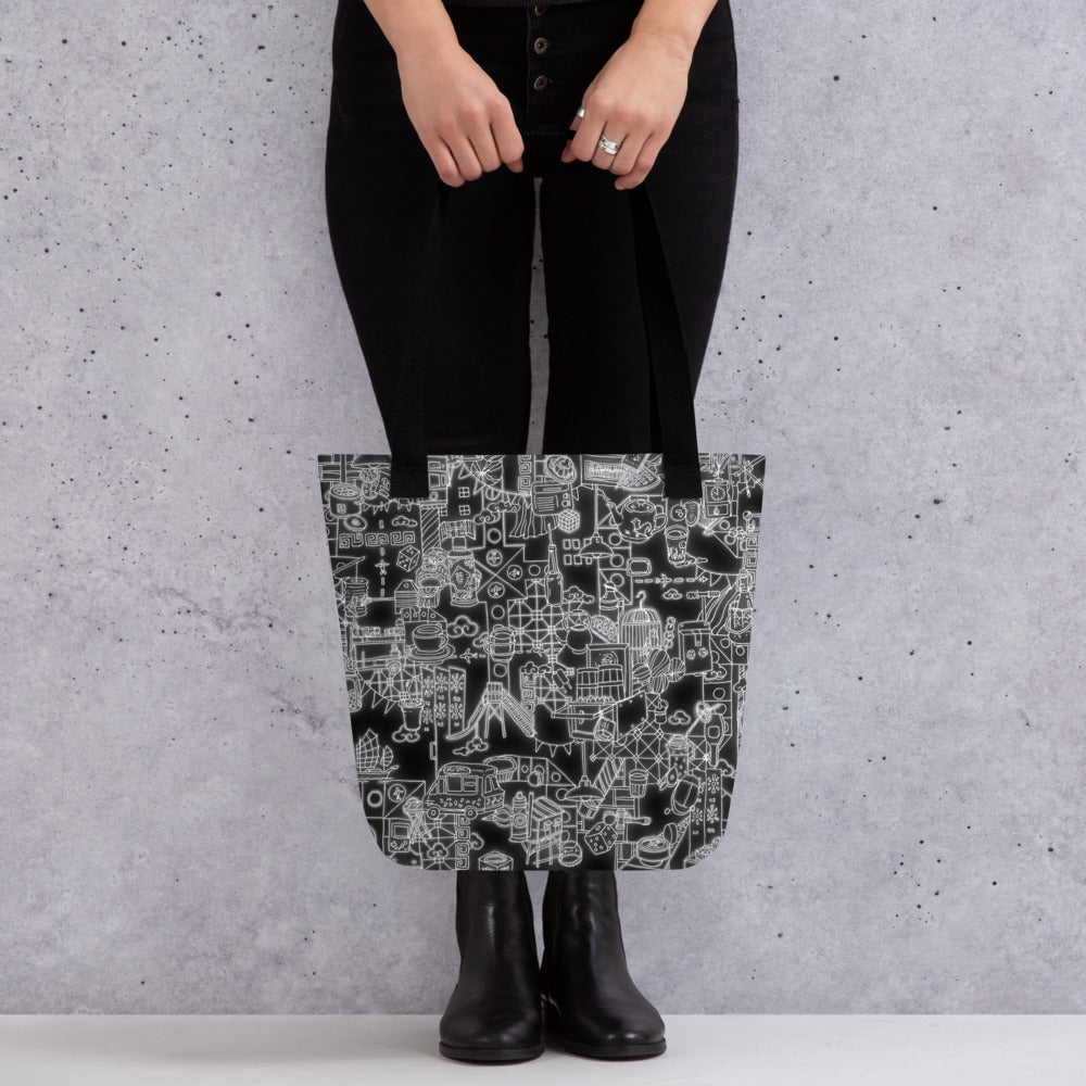 Neon Hong Kong (B&W Edition) Tote bag