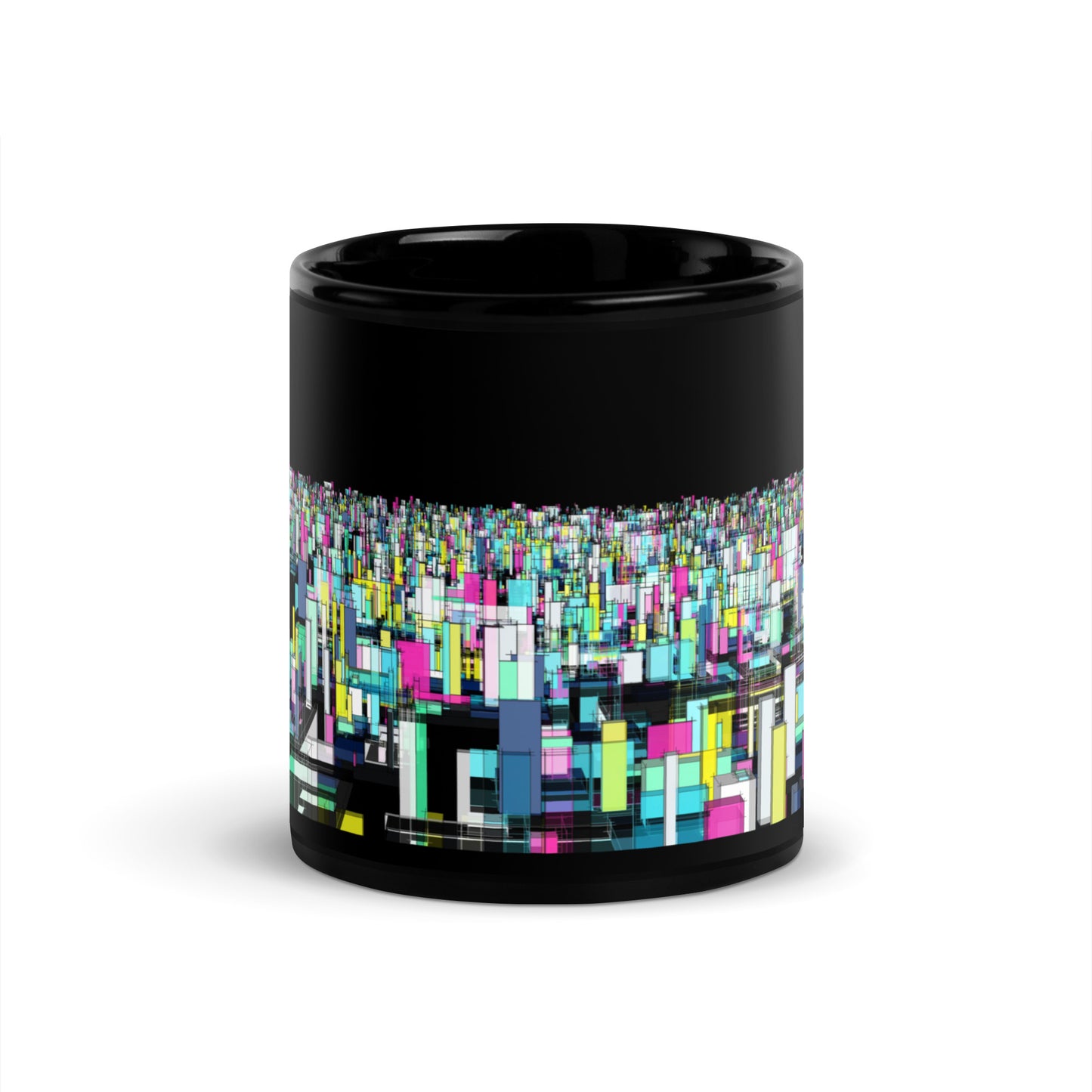 Urban City Black Glossy Mug