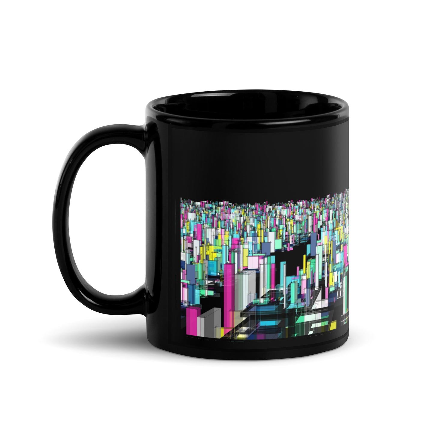 Urban City Black Glossy Mug