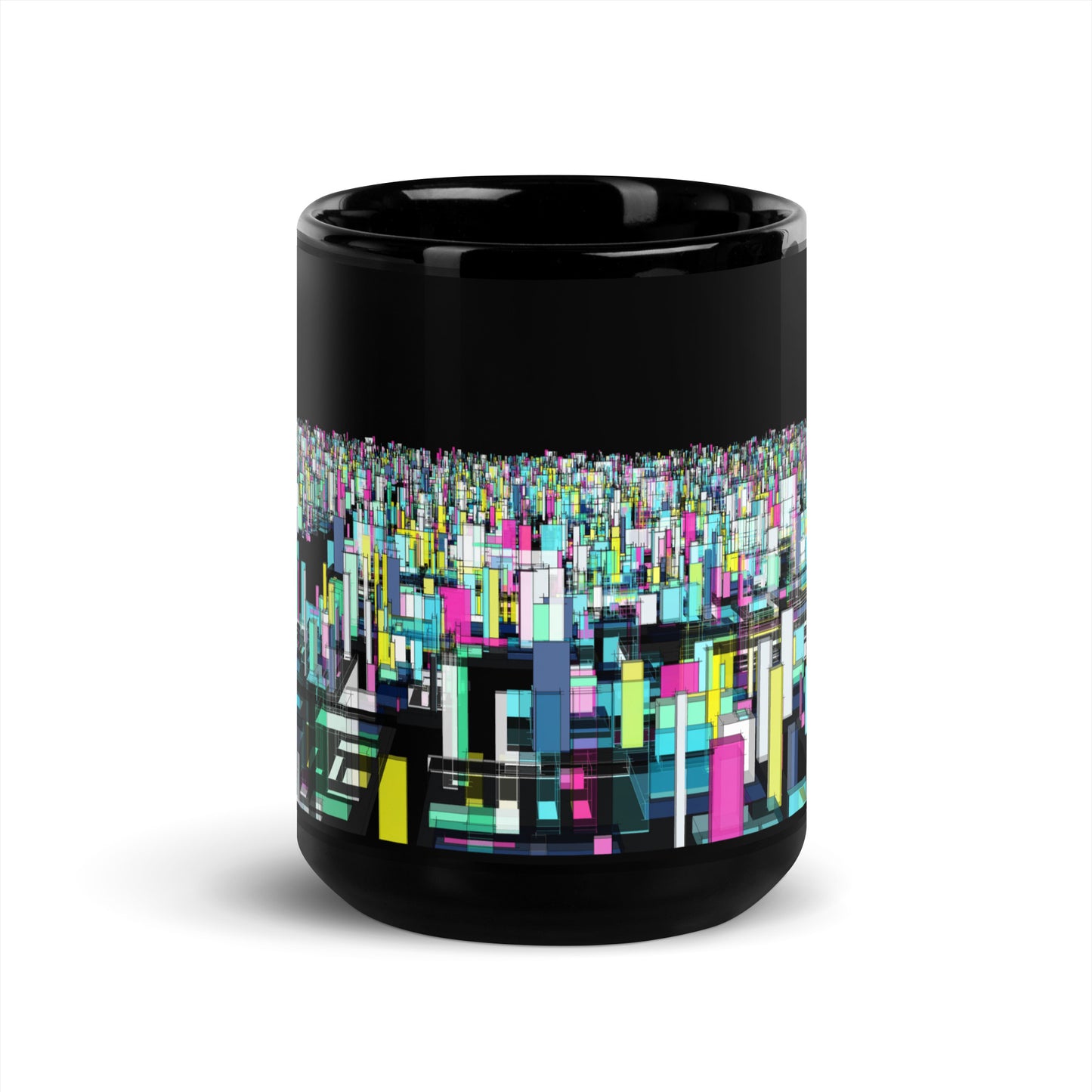 Urban City Black Glossy Mug