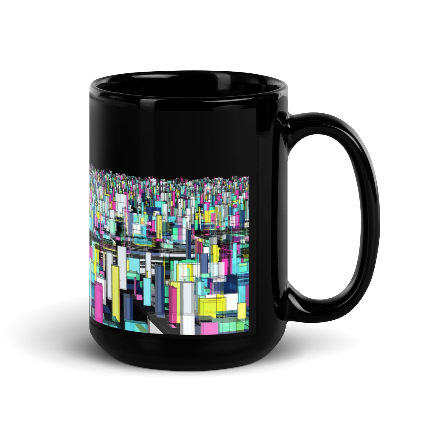 Urban City Black Glossy Mug
