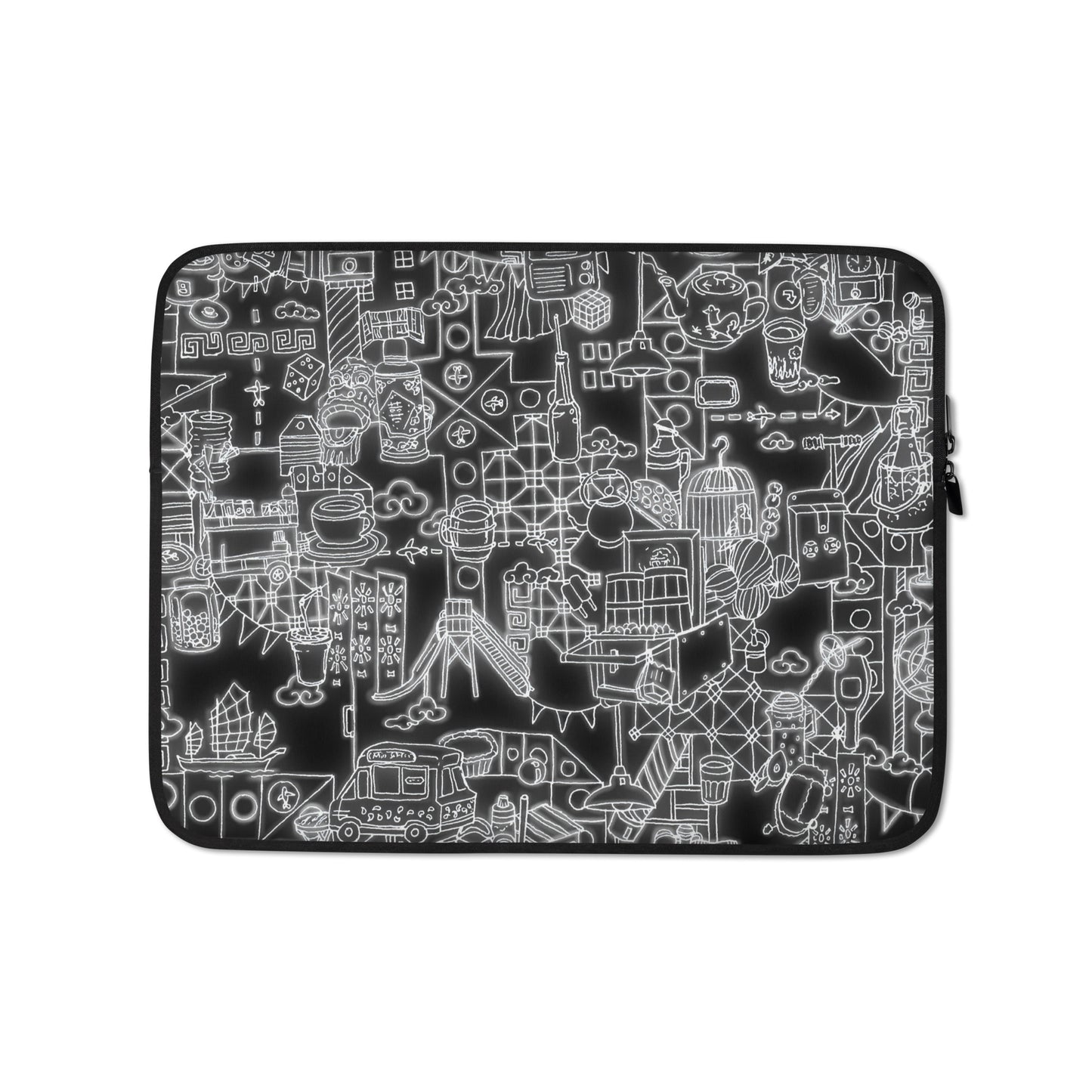 Neon Hong Kong (B&W) Laptop Sleeve