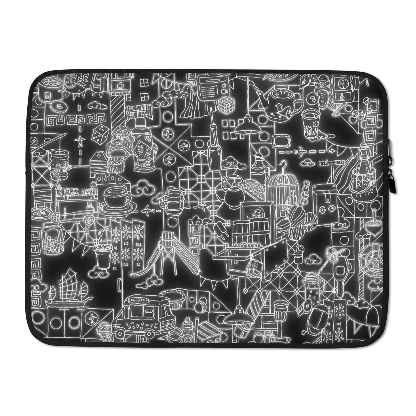Neon Hong Kong (B&W) Laptop Sleeve